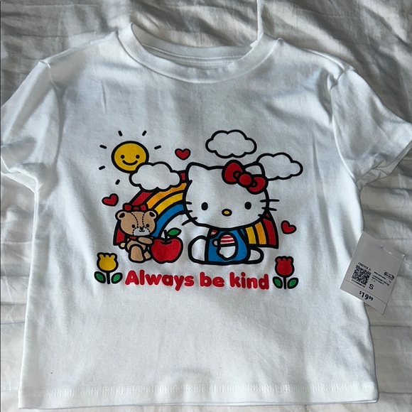 Hello Kitty Other - Hello Kitty White Short Sleeve Tee with Cheerful Design